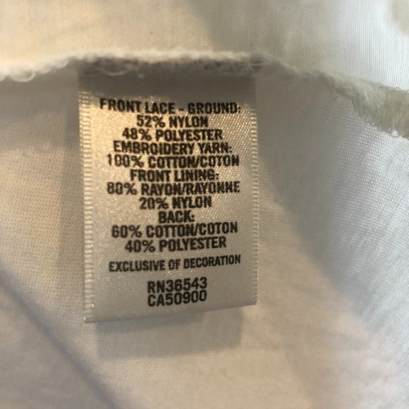 Van Heusen Sleeveless Lace Front Cream Top, Size M - Picture 6 of 8